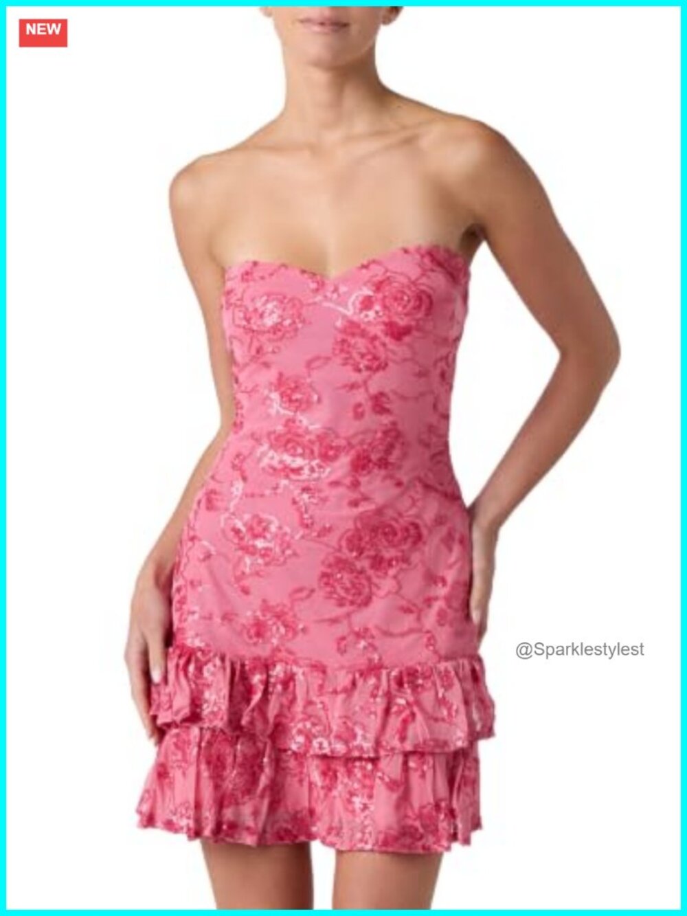 Lulus Farrah Sequin Ruffle Strapless Mini Dress Party Cocktail